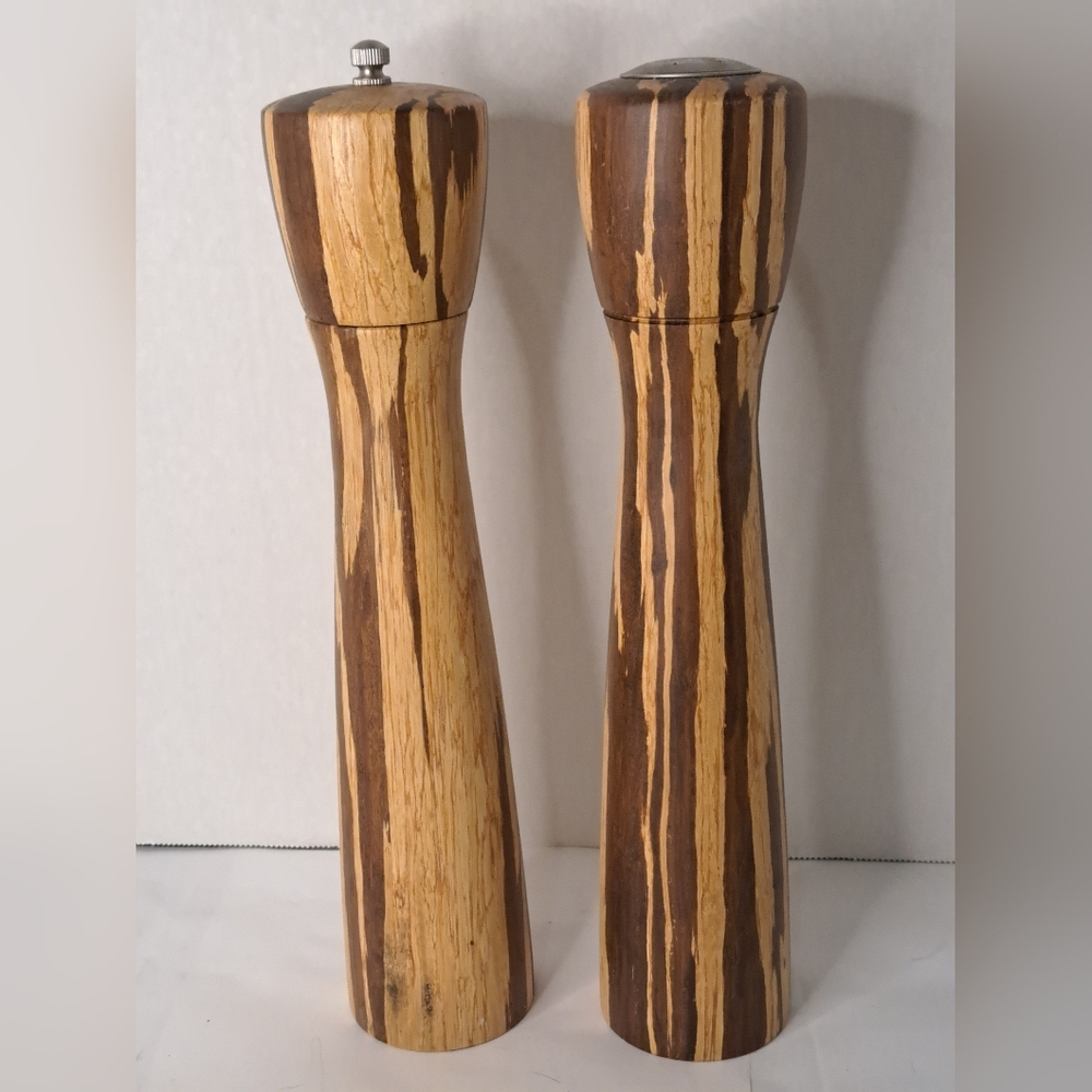 Beautiful Wood Salt & Pepper Shaker/Grinder, Tall Walnut Wood.